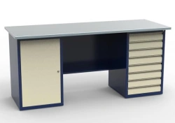 Two-Column Workbench with Galvanized Top, Model SV-2T.01.08.19.SO