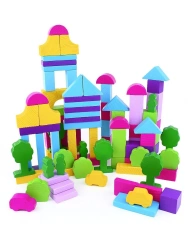 Evening Colors Wooden Building Set - 105 Pieces, Art. 6674-31