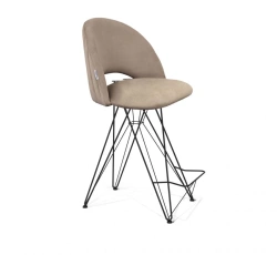 Sheffilton SHT-ST34-1/S66-1 Semi-Bar Stool with Microvelvet Upholstery