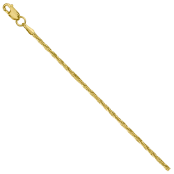 Gold Necklace 585 Purity Green Krocha Chain NC17-086 0.35MM 70CM 7.49G