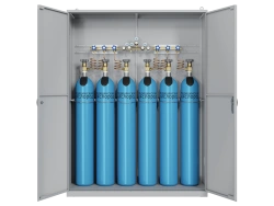 CADUCEUS single arm gas discharge ramp for oxygen (1 arm for 8 cylinders), cabinet version