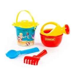 Small Bucket Set with Flower Sifter, Scoop #2, Rake #2, Small Watering Can #4, Art. 0542