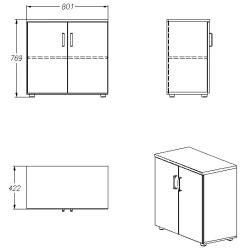 Document Storage Cabinet for Office Supplies and Equipment - Series 402.80.077