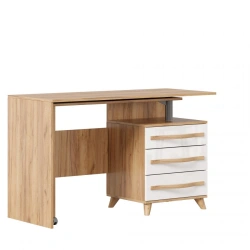 Marta-2 Right Table (Golden Oak/White Gloss)