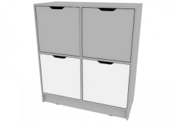 900x420x1000mm Pedestal Cabinet with Drawers and Flap Doors