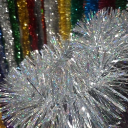 5-Layer Tinsel Garland in Silver, 1.8M