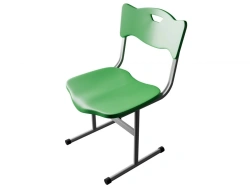Non-Adjustable Student Chair, Round Tube, Straight Ski, Stand-Up STU-2.03