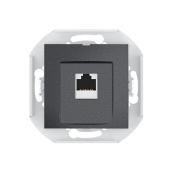 CADUCEUS ALING PRESTIGE Hidden Installation Socket with Keystone RJ45 Module Cat.6 UTP, Graphite, Art. 60150.2