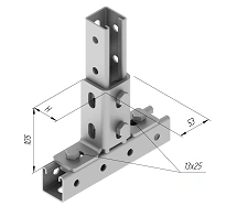 Longitudinal Mounting SMA 000 with Dimensions 46x53x105 mm to 66x53x105 mm