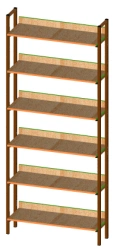 One-Sided Shelving Unit with Adjustable Parameters