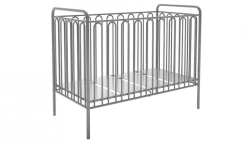 Polini Kids Vintage Metal Crib, Silver, Model 0001649.2