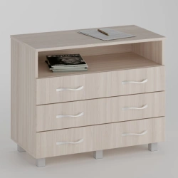 Office Desk Side Cabinet with 3 Large Drawers and 1 Niche