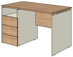 Office Desk with Left Cabinet - Rio Base Furniture Set