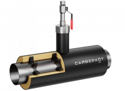 Insulated Tee with Ball Valve for Air Duct, St 20 (GOST 8732-78) 32x4.0 - 25 - 1 - PPU PE