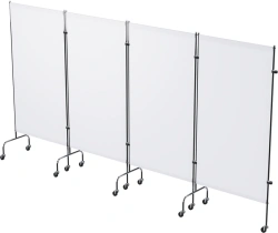 Medical Divider Screen on Wheels, Stainless Steel, 4-Section (MSK-45302M)