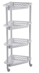 Teresa Corner Shelf with 4 Shelves 400x270x840 mm Light Grey