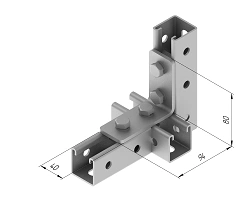 90-Degree Angle Plate with 4 Holes SMA 626, Stainless Steel