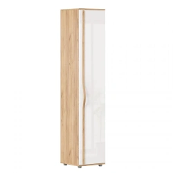 Marta-2 Single Door Wardrobe (Golden Oak/White Gloss)