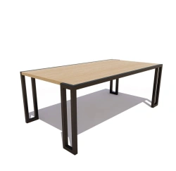 Cobra Table with Steel Frame and Wooden Top - Model 07108