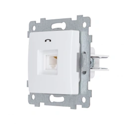 Low Voltage Telephone Socket Mechanism, Model RT1-456, White