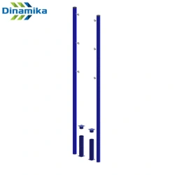Round Volleyball Posts with Bases for Indoor and Outdoor Use