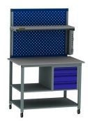 Rolling Workbench with Laminated Surface and Electrical Panel