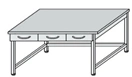 Laboratory Table with Metal Frame and Suspended Drawers SL-9(v)
