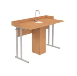 Two-Seat Non-Regulated Student Chemistry Table with Sink and Mixer, Model: АтН2Х