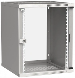 LINEA WE 15U Wall-Mounted Cabinet 600x600mm with Glass Door, Grey, Model LWE3-15U66-GF