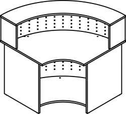 Corner Reception Desk with Metal Screen 7513 Rhythm Series