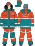 High Visibility Men's Suit (Jacket and Overalls) for Cold Weather Protection