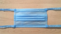 3-Layer Non-Sterile Disposable Medical Mask with Ties, 18x9 cm, Blue