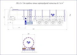 Semi-Trailer Tank PPCN-998810-32 for Transporting Dark Oil Products