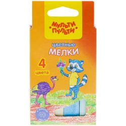 Набор цветного мела Мульти-Пульти "Енот в Австралии", 4 цвета