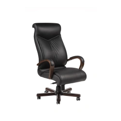 Upholstered Armchair with Wooden Frame and Metal Base for Comfortable Seating KUBA