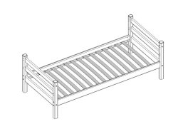 Wooden Single Bed for One Person