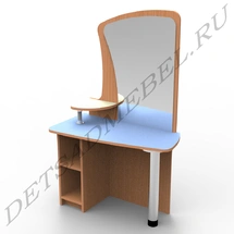Kids Hairdresser Table with Open Shelves and Mirror