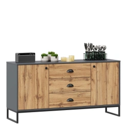 Loft Chest of Drawers in Wotan Oak/Gray Onyx - Model LD.689010.000