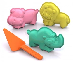 Stand-up Sand Molds Set (Lion, Rhino, Hippo) with Spatula