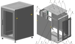 19" Floor-Mounted Telecommunications Cabinet 18U Model ШТ-П-18U-600х950х600-СМ