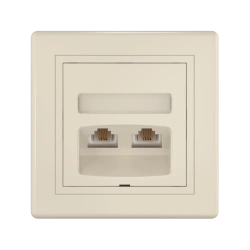 CADUCEUS ALING PRESTIGE Double Telephone Socket 2xRJ12 6P4C, Beige, Art. 613.999