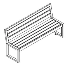 Metal Bench for Public Spaces and Parks, Article 10062