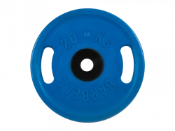 Rubber-Coated Disc "Euro-Classic" with Handles, Blue, 20 kg, 51 mm