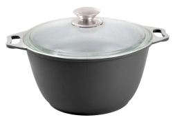 8L cast aluminium saucepan (with DP coating) TM Kukmara, with glass lid