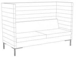 Three-Seater Sofa with Metal Frame - Vinche Model