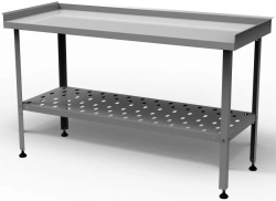Food Processing Table with Three Edges, Perforated Shelf SRP-1-0.6/0.8-PR