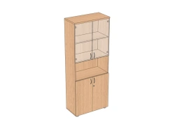 Document Cabinet with Transparent/Tinted Glass, High and Wide 800x405x2025 mm, Model ApShDNS-8