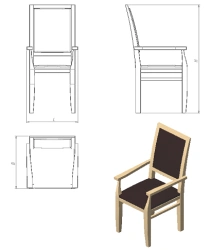 Wooden Frame Chair for Comfortable Seating - STU.DK.A