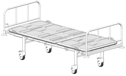 Hospital Bed with Headrest and Wheels for Patient Care KF0-01-MSK