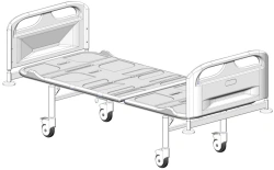 Adjustable Hospital Bed with Headrest and Wheels for Patient Care KF0-01-MSK